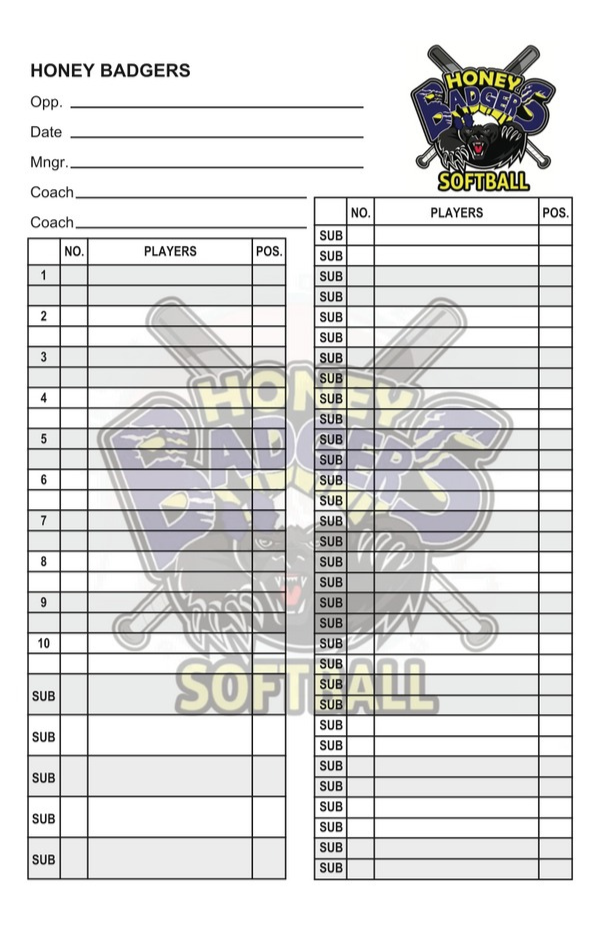 PLC Sports Custom Lineup Card Template 7