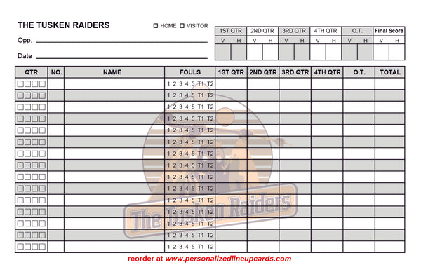 Basketball Lineup Card V2