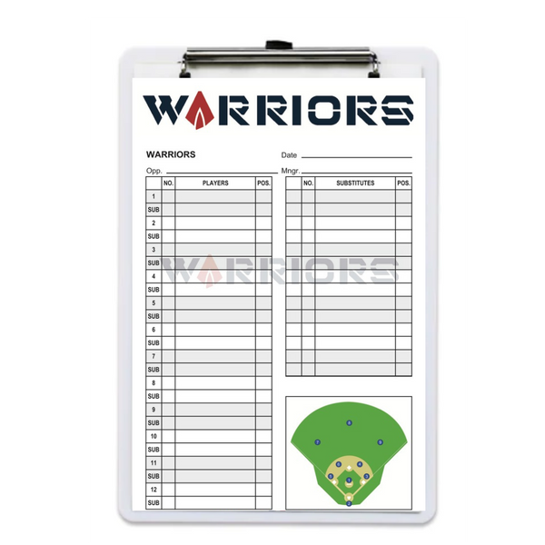 PLC Sports Baseball Softball Lineup Card V2 with Clipboard