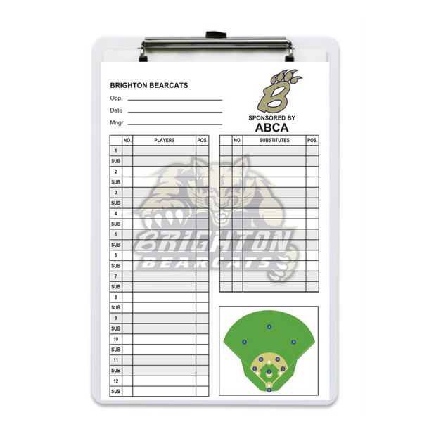 PLC Sports Baseball Softball Lineup Card V3 with Clipboard