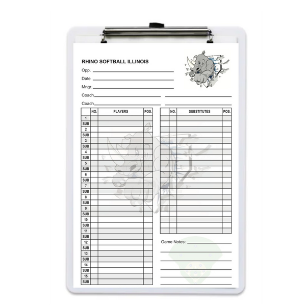 PLC Sports Baseball Softball Lineup Card V6 with Clipboard