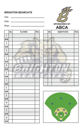 Baseball Lineup Card Softball Lineup Card 
 Template 3 Logo Right with Sponsorship Info PLC-Sports