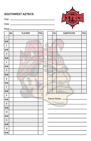 Baseball Lineup Card Softball Lineup Card Template 4 with Game Notes PLC-Sports