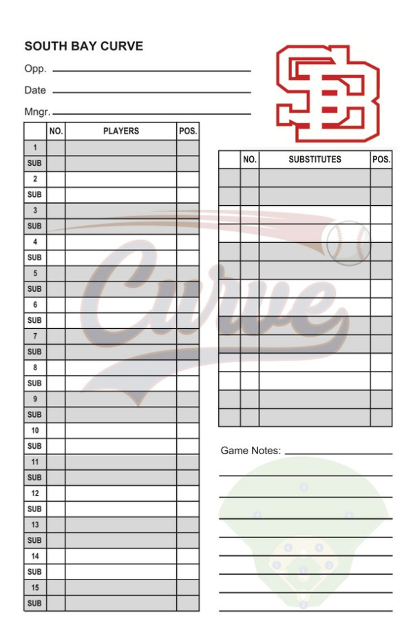 Lineup Cards Made Custom for Baseball and Softball Teams & Leagues ...