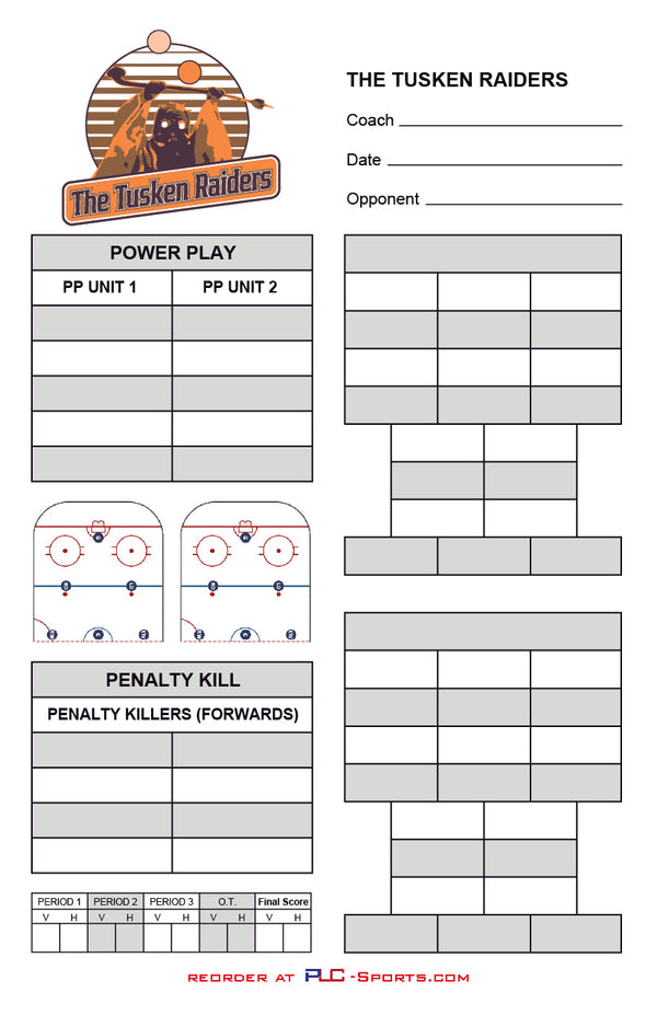 PLC Sports Hockey Lineup Card Version 2