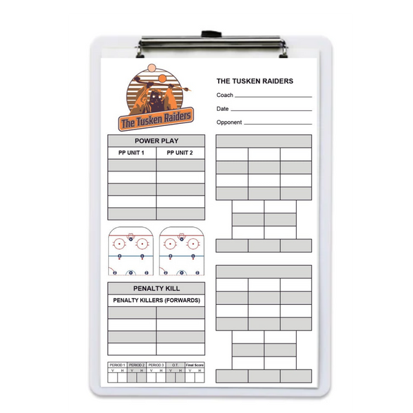 PLC Sports Hockey Lineup Card V2 with Clipboard