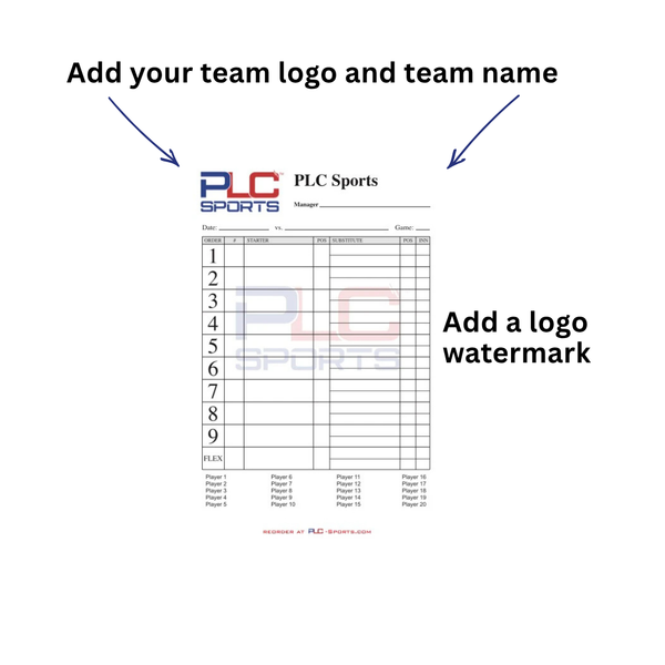 PLC Sports Custom Lineup Card V13 w/ 20 Player Roster
