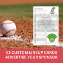 PLC Sports V3 Lineup Card Advertise Your Sponsor