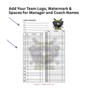 PLC Sports Custom Lineup Card V7 Extra Subs