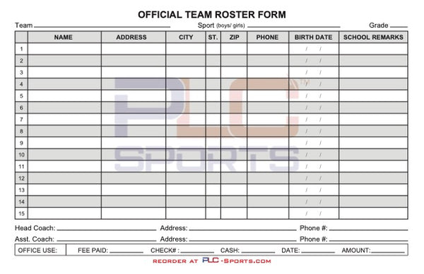 File Roster For Forms Roster Form V1 - 5.5
