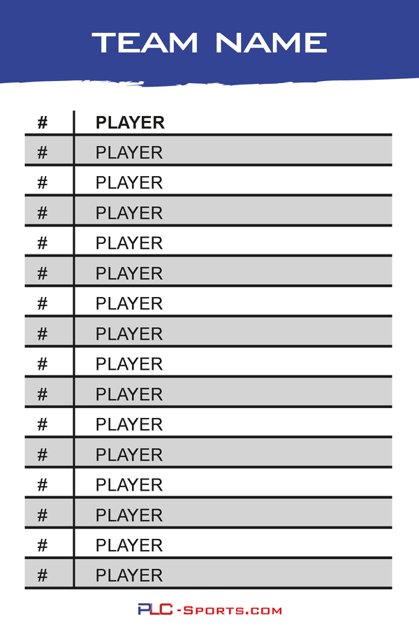 Baseball Roster Cards - 4" x 6"