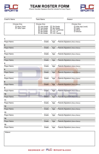 Gotsport Roster Paper Roster Form V3 - 5.5