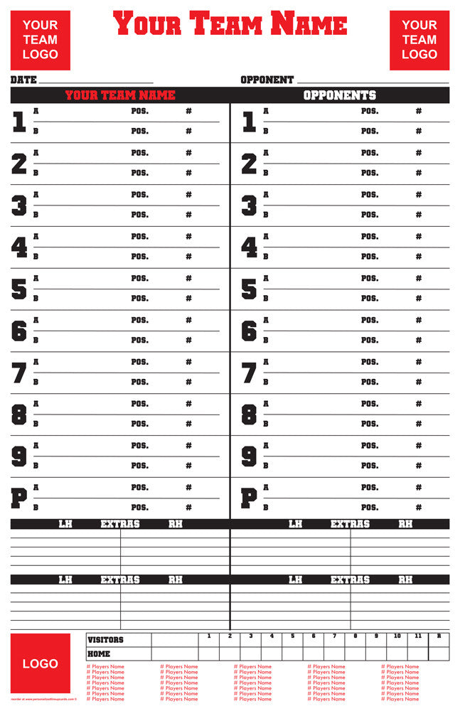Custom Dugout Cards Personalized Lineup Cards Custom dugout cards personalized lineup cards